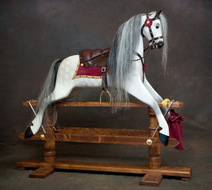 traditional wooden rocking horse