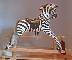 Traditional Wooden Rocking Horse Zebra from The Ringinglow Rocking Horse Company
